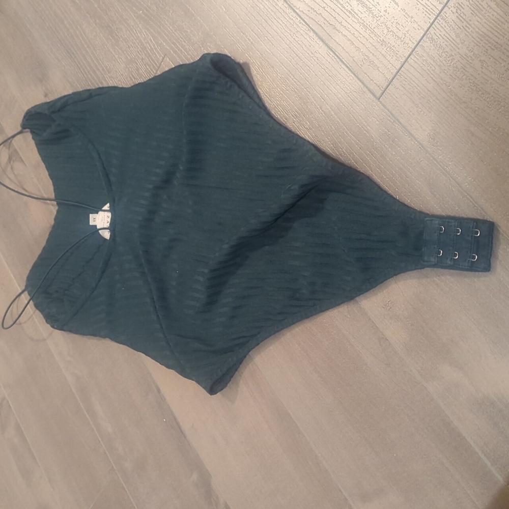Sézane bodysuit ribbed green - Picture 3 of 4
